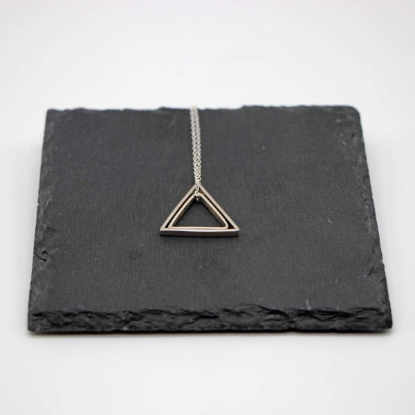 Halskette Shapes Silber, Dreieck + Dreieck 1