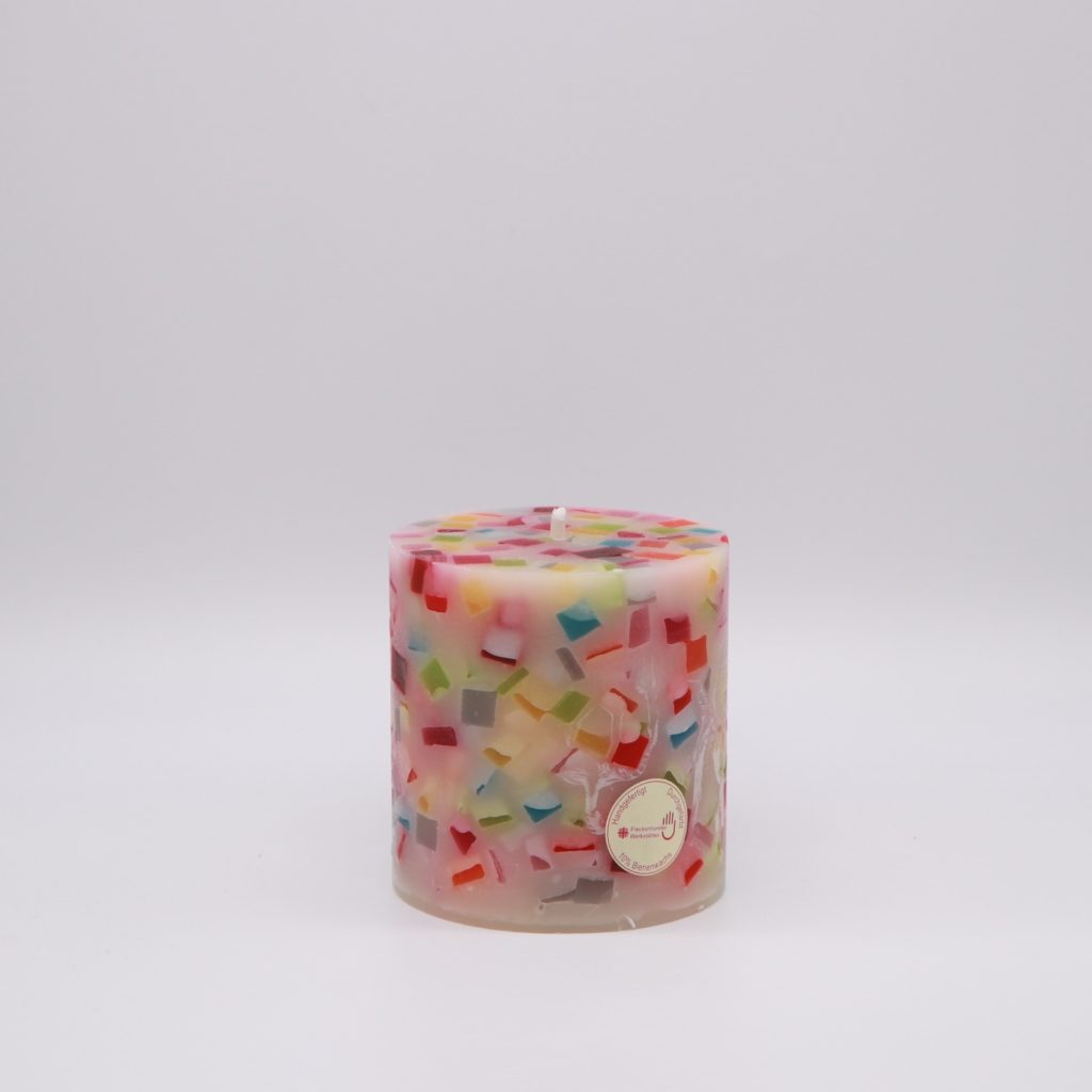 Stumpenkerze aus Würfelwachs – H 10 cm, ø 10 cm