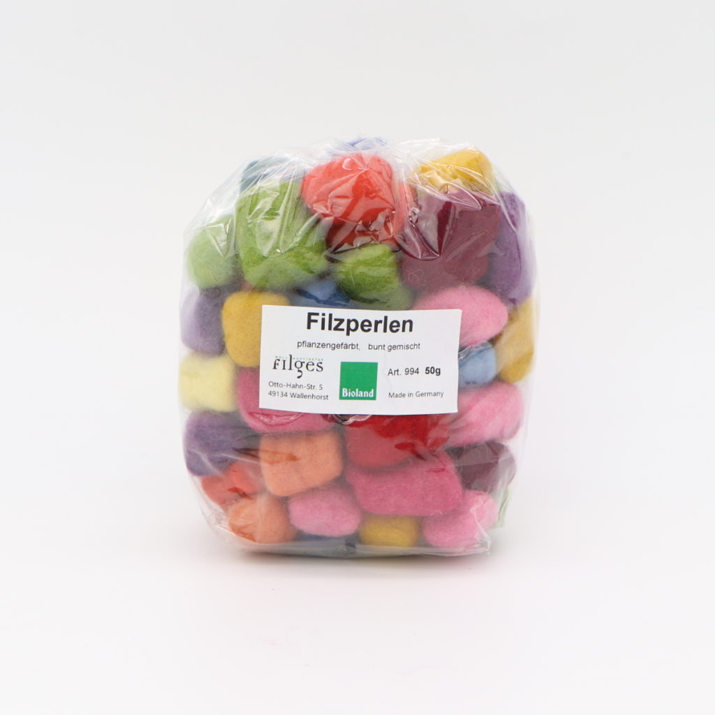 Filzperlen Bunt – 50 g