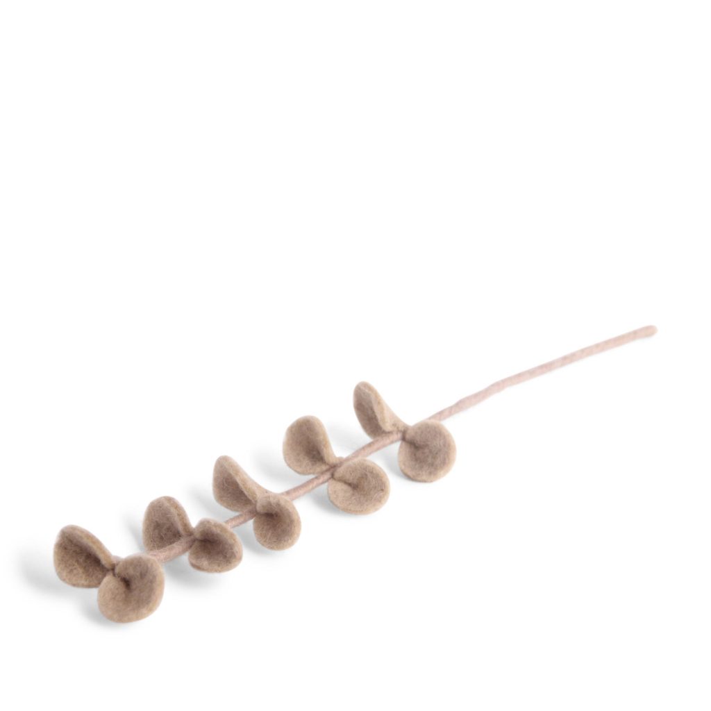 Blätterzweig Filz – grau-grün