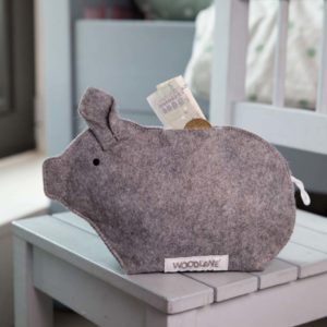 Sparschwein Piggy Bank grau von Woodlane