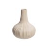 Vase aus Steinzeug Vintage bauchig creme von Tranquillo
