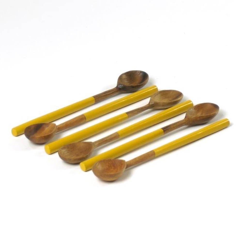 Teelöffel Akazienholz – mustard 2 Nachhaltiger Teelöffel von Kinta