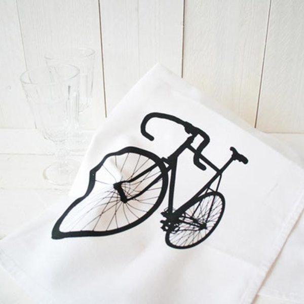 Geschirrtuch Rennrad schwarz/weiß von werke & formen
