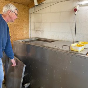 Produktion der Bienenwachskerzen beim Imker