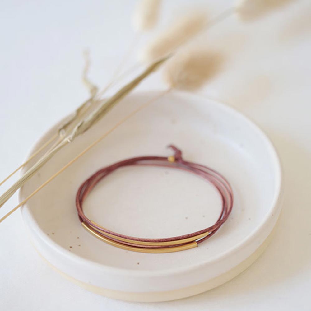 Lederarmband Tingval vergoldet malve von Pikfine