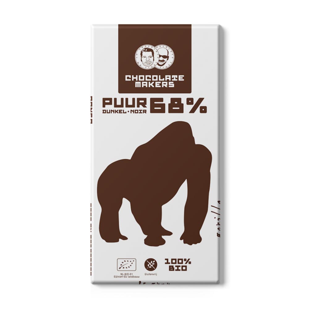 Bio-Schokolade Gorilla 68 % dunkel von Chocolatemakers