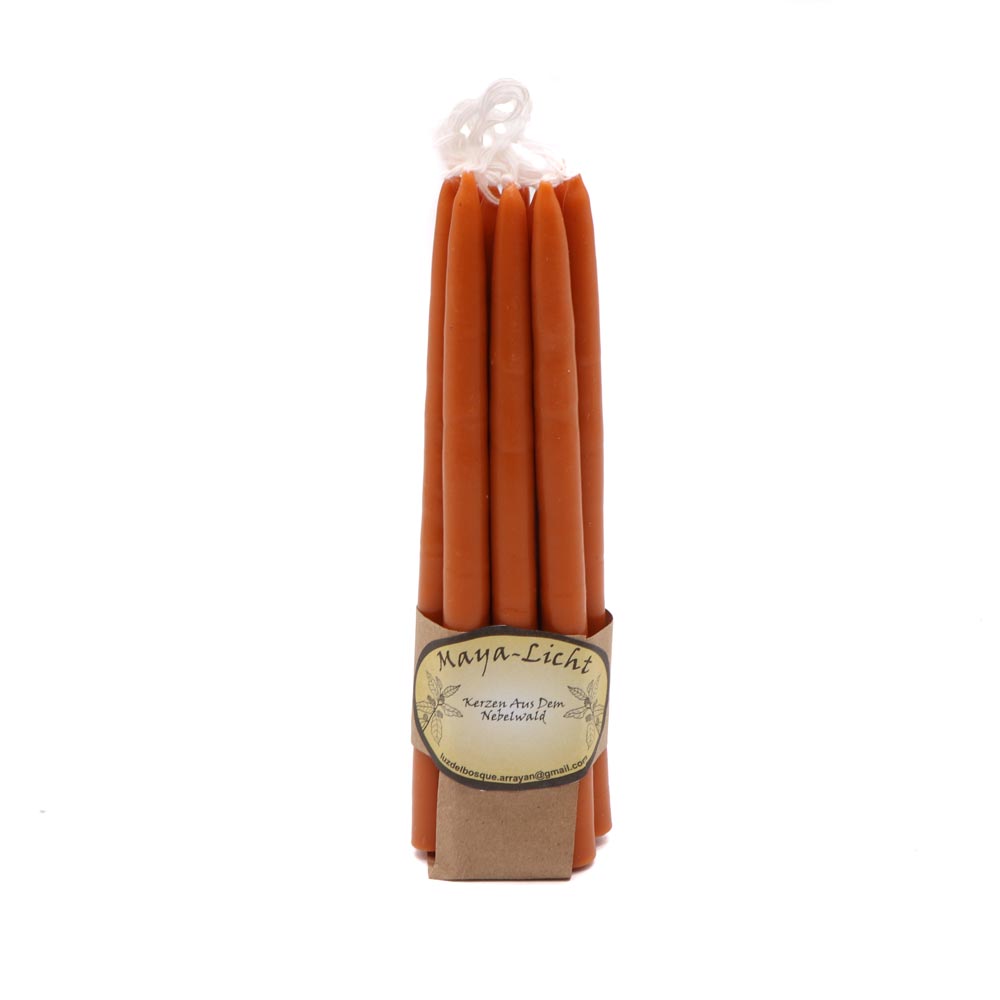 Kerzen aus Myrtenwachs orange 10er Set