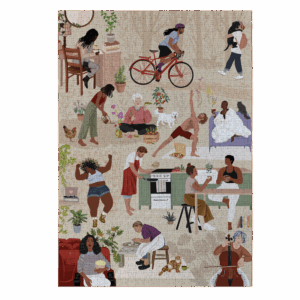 Farbenfrohes Quality Time Puzzle 1000 Teile mit liebevoll gestalteten Charakteren, Naturmotiven und meditativer Puzzle-Erfahrung.